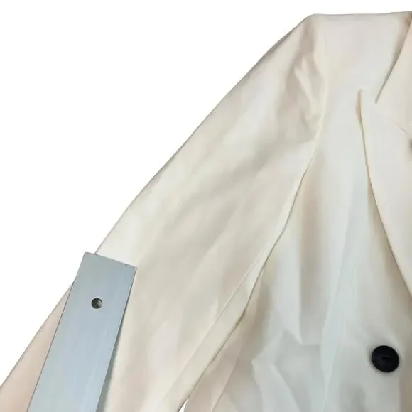 Madewell Blazer Womens Winter White Tuxedo Double Breasted Peak Lapel NT118 Sz 4 - Picture 4 of 12